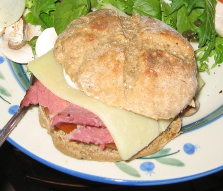 00pastramionquinoabread Laura's Pastrami on a Quinoa onion Roll!