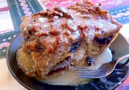 Here is a 'fluffy' version of the same type of bread pudding ... but delicious in its own way.